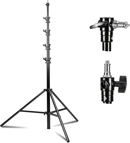 Kate 2 Pack Heavy Duty Light Stand Tripod - 15.7ft Air Cushioned Aluminum Alloy Lighting Stand with Tripod, 2 Sandbags & 1/4"-3/8" Adapter, 9.46lb Load for Studio/Indoor/Outdoor Video Photography in Kuwait