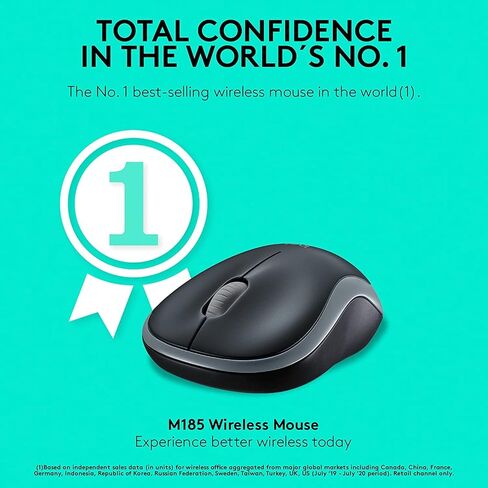 Logitech Wireless Mouse M185 (Swift Grey) in Saudi Arabia