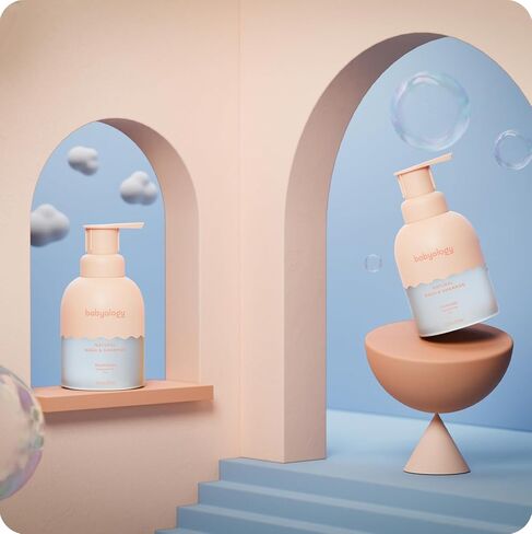 غسول وشامبو طبيعي بالكامل للأطفال من بيبيولوجي - مكونات صالحة للأكل بنسبة 100% - مع ماء الورد العضوي (غير معطر) - 13.52 أونصة سائلة - جيد للبشرة الحساسة - غير سام - خالٍ من الدموع (تختلف الروائح والعبوات) in Kuwait