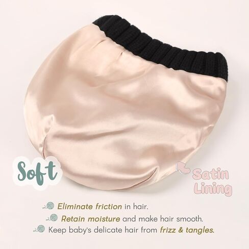 قبعة صغيرة مبطنة بالساتان للأطفال قبعة شتوية للأطفال الأولاد والبنات قبعة دافئة للأطفال مع آذان بوم بوم مزدوجة من 1 إلى 7 سنوات in Kuwait