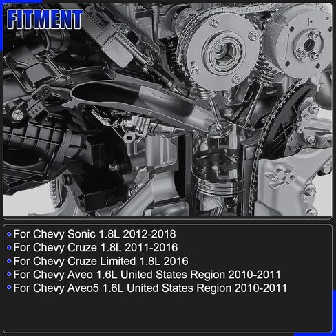 Engine Timing Intake & Exhaust Camshaft Sprocket Cam Phaser with VVT Solenoid Valve, For Chevy Aveo Cruze Sonic, For Pontiac G3, For Saturn Astra Replace# 55567048 55568386 in Saudi Arabia