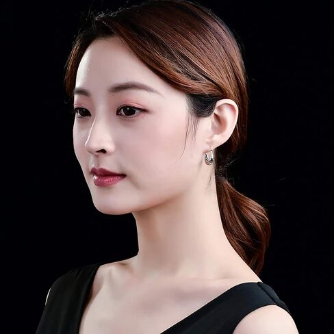 BALMORA 925 Sterling Silver Hoop Earrings for Women Girls Filigree Floral Clip-on Small Huggie Hoop Earrings Vintage Party Jewelry Christmas Gifts for Mom Friends in Kuwait