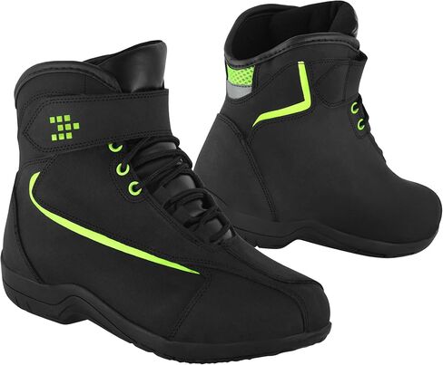 Motorcycle Leather Shoes for Men Anti-Slip Protective Boots with Ankle Support CE Approved Non-Slip Rubber Sole. in Saudi Arabia