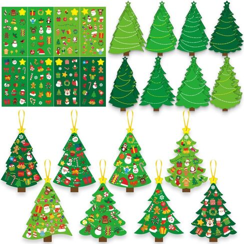 Treayes DIY Christmas Tree Craft Kit for Kids, Holiday Arts and Crafts Activity, Xmas Party Favors, Gifts for Toddlers Boys Girls, Classroom Decorations Supplies in Kuwait