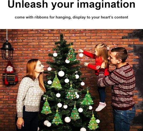 Treayes DIY Christmas Tree Craft Kit for Kids, Holiday Arts and Crafts Activity, Xmas Party Favors, Gifts for Toddlers Boys Girls, Classroom Decorations Supplies in Kuwait