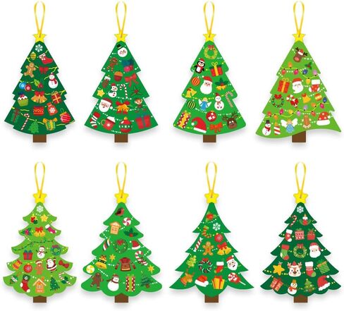 Treayes DIY Christmas Tree Craft Kit for Kids, Holiday Arts and Crafts Activity, Xmas Party Favors, Gifts for Toddlers Boys Girls, Classroom Decorations Supplies in Kuwait