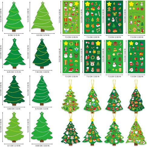 Treayes DIY Christmas Tree Craft Kit for Kids, Holiday Arts and Crafts Activity, Xmas Party Favors, Gifts for Toddlers Boys Girls, Classroom Decorations Supplies in Kuwait