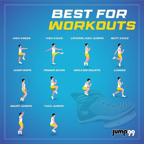 حذاء Jump99 J99 Flex Ultra Strength Plyometric التدريبي: يعزز قفزتك العمودية - يعزز قدرتك على القفز وأدائك رمادي/أسود (الحجم: 13) in Saudi Arabia