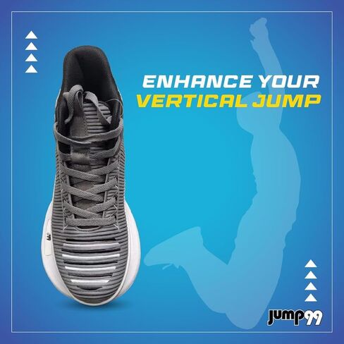 حذاء Jump99 J99 Flex Ultra Strength Plyometric التدريبي: يعزز قفزتك العمودية - يعزز قدرتك على القفز وأدائك رمادي/أسود (الحجم: 13) in Saudi Arabia