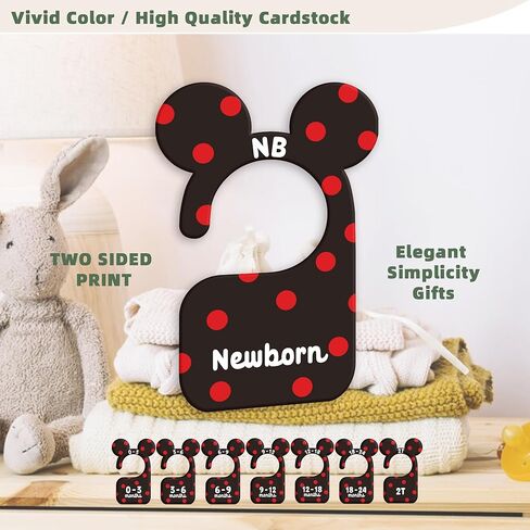 JMOST Pooh Bear Baby Closet Dividers for Nursery Closet Organizer, Newborn to 24 Months Size Clothes, Bear Hangers with Size Dividers, Double Sided in Saudi Arabia