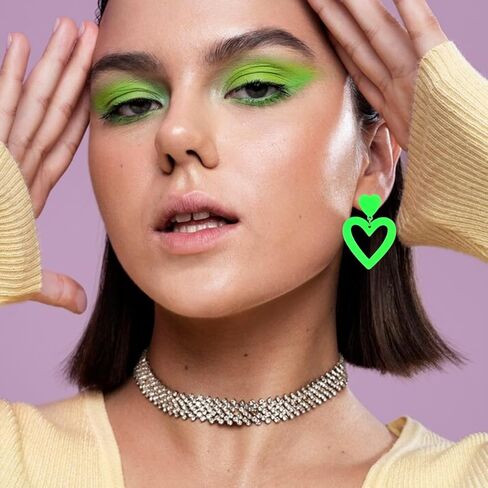 Bowitzki Double Heart Earrings Dangling Love Heart Shape Acrylic Drop Earrings Gift For Women Girls Valentine's Day Thanksgiving Day in Kuwait