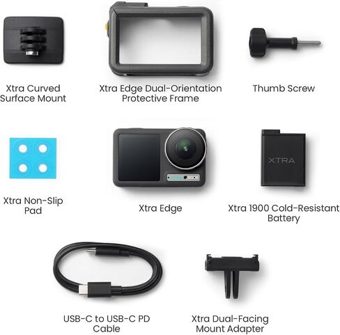 Xtra Pro Action Camera, 4K Vlogging Camera with 1/1.3'' Sensor, 65ft Waterproof, Night View & Stabilization for Cycling, Diving, Sports Shooting in Saudi Arabia