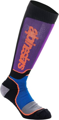 Alpinestars 4702324-1246-L: جوارب Mx Plus أسود/رويال Bl/أرجواني Lg in Saudi Arabia