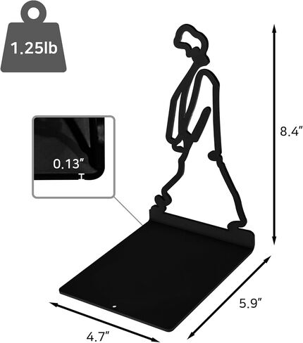 ALUA - Metal Bookends Modern Line Art Design Heavy-Duty and Scratch-Resistant Space-Saving Organizer (B, Black) in Saudi Arabia