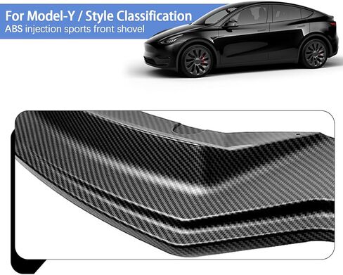 PACEWALKER for Tesla Model Y Front Bumper Lip Kit Car Glossy Mods Spoilers fit for 2017-2023 Tesla Model Y Accessories（MATTECARBON） in Kuwait