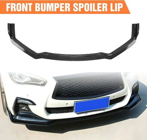 Front Bumper Spoiler Lip Compatible with 2018-2025 Infiniti Q50 Q50L Sport Model Splitter Spoiler Trim Protection, Gloss Black in Saudi Arabia
