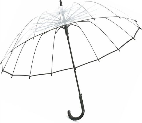 Meichoon Clear Umbrella for Rain Wedding 16 Ribs Big Size Windproof Auto Open See Through Travel Essentials in Kuwait
