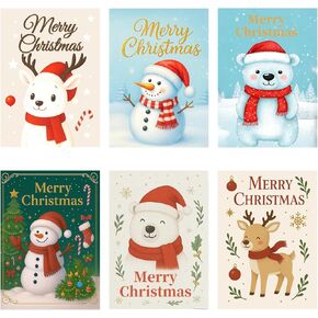 Christmas Cards Set 5x7 – 18 Holiday Greeting Cards with Envelopes 6 Assorted Designs Boxed for Easy Storage Printed Messages Inside in Saudi Arabia