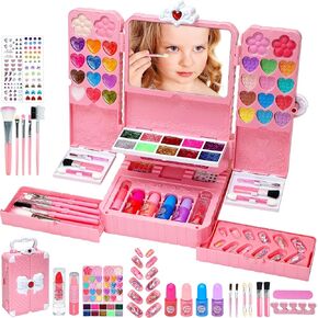 Aimidola Kids Makeup Kit for Girl - Washable Non Toxic Kid Make Up Toys, Little Girls Play Makeup Set, Kids Toy for Toddlers Children Princess, Christmas Birthday Gift for 4 5 6 7 8 9 10 Year Old Girl in Kuwait