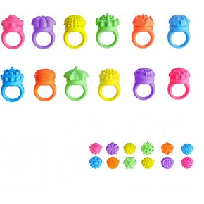 Silicone Fidget Spinner for Stress Relief, Tactile Fidget Ring Set - 12 Texture Caps with Click Feature - Focus Aid for Work & Study - Random Color Delivery (12) in Saudi Arabia