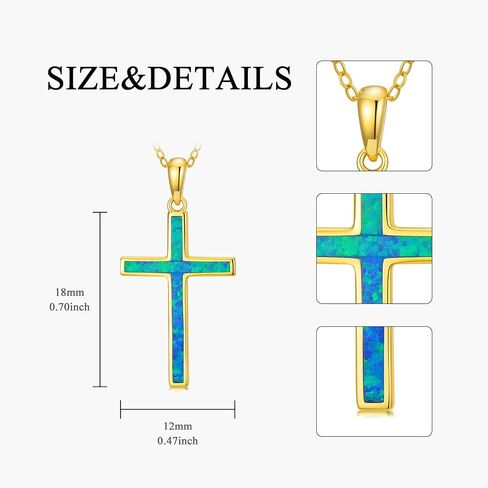 sisgem 14k الذهب الزمرد الصليب قلادة للنساء، الذهب الأصفر مويسانيتي الصليب قلادة القلائد الدينية مجوهرات الذكرى السنوية هدايا عيد ميلاد للزوجة صديقة، 16 ''-18'' in Saudi Arabia