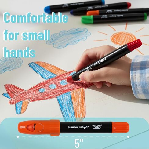 مستر بن - أقلام تلوين جامبو قابلة للالتواء، 12 عبوة، متعددة الألوان، أقلام تلوين غير سامة قابلة للغسل، هدية عيد الميلاد in Kuwait