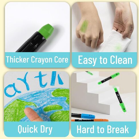 مستر بن - أقلام تلوين جامبو قابلة للالتواء، 12 عبوة، متعددة الألوان، أقلام تلوين غير سامة قابلة للغسل، هدية عيد الميلاد in Kuwait