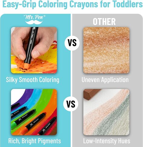 مستر بن - أقلام تلوين جامبو قابلة للالتواء، 12 عبوة، متعددة الألوان، أقلام تلوين غير سامة قابلة للغسل، هدية عيد الميلاد in Kuwait