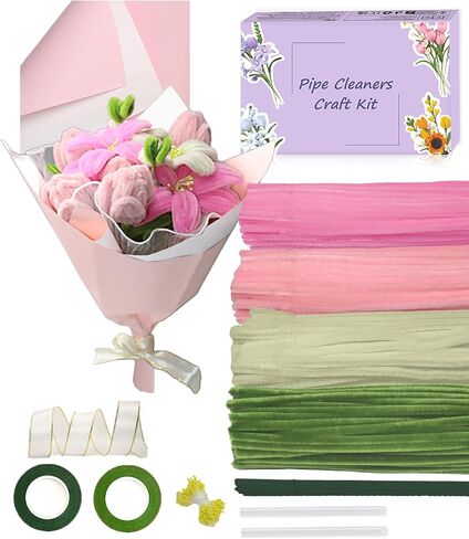 Pipe Cleaners, 400 Pieces Chenille Stems for Flower Bouquet Making, Fuzzy Sticks for DIY Projects, STEM Activities, Length 11.8 inches(30cm), Beginner-Friendly Gifts for Craft Lovers (Pink) in Saudi Arabia