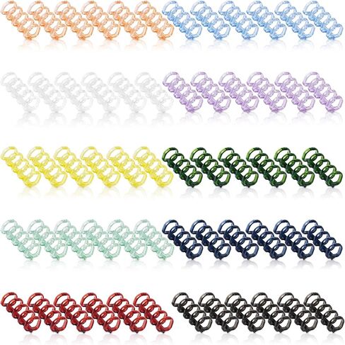 60 Pcs 5 Ring Colorful Plastic Loose Leaf Binder Rings, Binding Spines, Spiral Book Binder Coils, Split Binder Rings for Notebook File Making (Colorful) in Saudi Arabia