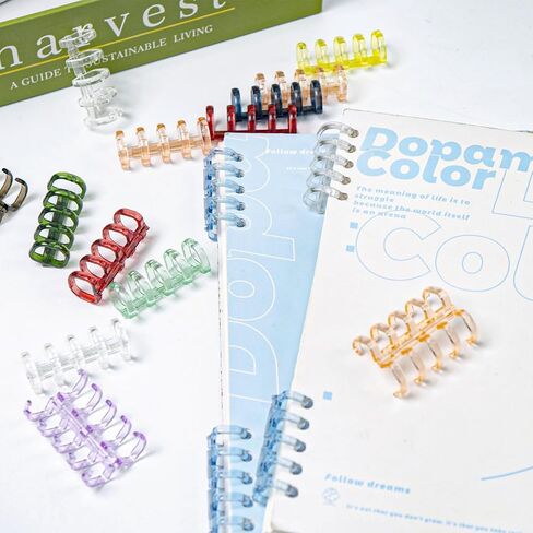 60 Pcs 5 Ring Colorful Plastic Loose Leaf Binder Rings, Binding Spines, Spiral Book Binder Coils, Split Binder Rings for Notebook File Making (Colorful) in Saudi Arabia