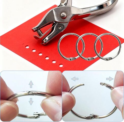 50pcs 1 inch Metallic Binder Rings for Index Cards Flashcards with 1/4 Single Hole Punch, Small Colorful Metal Steel Book Notebook Paper Rings Keychain Key Rings for School Office Home(Colorful) in Saudi Arabia