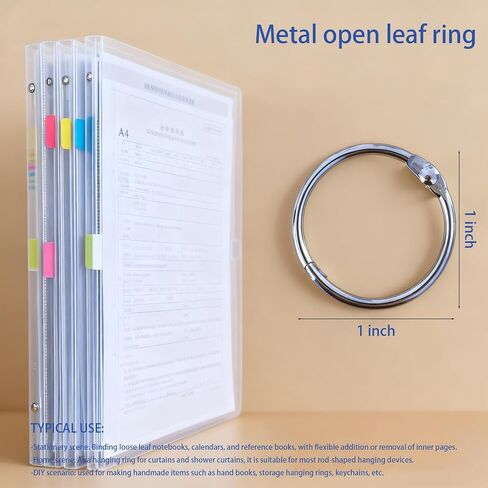 50pcs 1 inch Metallic Binder Rings for Index Cards Flashcards with 1/4 Single Hole Punch, Small Colorful Metal Steel Book Notebook Paper Rings Keychain Key Rings for School Office Home(Colorful) in Saudi Arabia