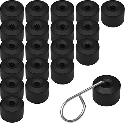 20PCS Car Black Wheel Lug Nut Covers，17mm Wheel Nut Covers with Removal Tool, Lug Nut Caps, Replaces for 1K0 601 173, Compatible with Volkswagen Tiguan Accessories, Jetta Beetle Passat GTI CC in Saudi Arabia