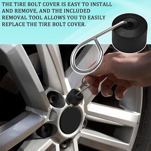20PCS Car Black Wheel Lug Nut Covers，17mm Wheel Nut Covers with Removal Tool, Lug Nut Caps, Replaces for 1K0 601 173, Compatible with Volkswagen Tiguan Accessories, Jetta Beetle Passat GTI CC in Saudi Arabia