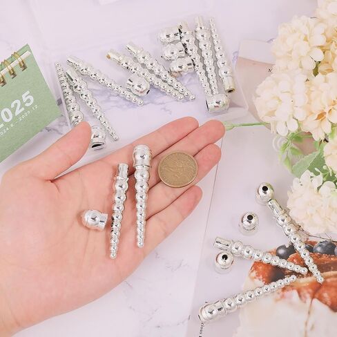 CHGCRAFT 12Sets Bolo Tie End Cap Silver Bolo Tie Tips Alloy Cord Ends Accessories Replacement for Clothes Decoring Sweater Chain Bracelet DIY Crafts Making Findings, 2.52inch in Saudi Arabia