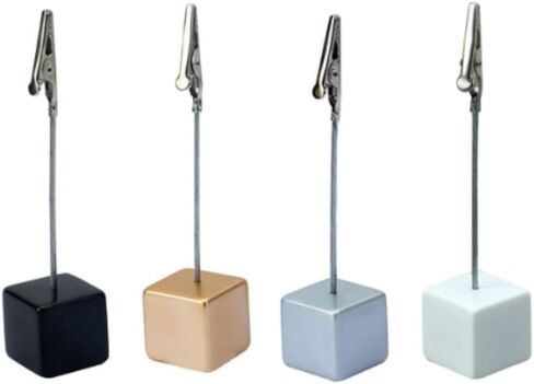 4 Pcs Memo Clip Holders Stand with Alligator Clasp Pictures Card Paper Note Clip for Office Home Use, Paper Stand for Desk, School Office Memo Holders in Saudi Arabia