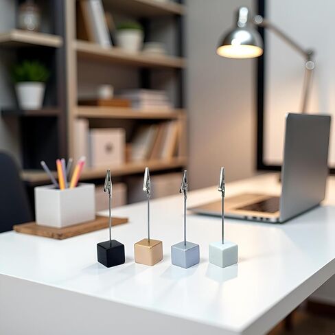 4 Pcs Memo Clip Holders Stand with Alligator Clasp Pictures Card Paper Note Clip for Office Home Use, Paper Stand for Desk, School Office Memo Holders in Saudi Arabia