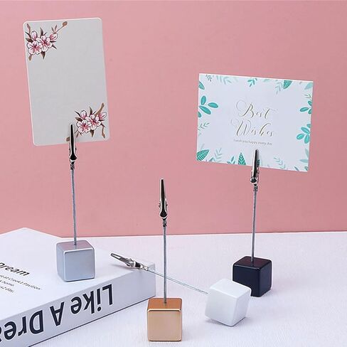 4 Pcs Memo Clip Holders Stand with Alligator Clasp Pictures Card Paper Note Clip for Office Home Use, Paper Stand for Desk, School Office Memo Holders in Saudi Arabia