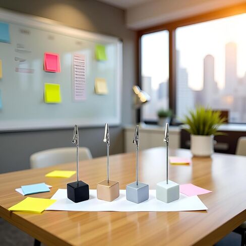 4 Pcs Memo Clip Holders Stand with Alligator Clasp Pictures Card Paper Note Clip for Office Home Use, Paper Stand for Desk, School Office Memo Holders in Saudi Arabia