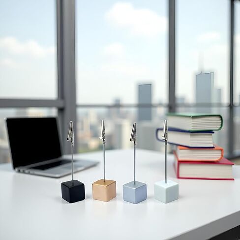 4 Pcs Memo Clip Holders Stand with Alligator Clasp Pictures Card Paper Note Clip for Office Home Use, Paper Stand for Desk, School Office Memo Holders in Saudi Arabia