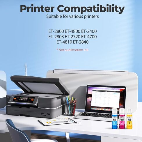 زجاجات إعادة تعبئة الحبر 522 ET-2800 ET-2400 ET-4800 بديلة لـ 522 حبر 2800 حبر إعادة التعبئة لخزان Eco ET-2400 ET-2720 ET-2800 ET-2803 ET-4700 ET-4800 ET-4810 ET2400 ET2720 طابعات ET2800 ET2803 ET4800 in Kuwait