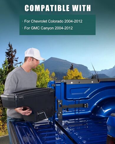 SCITOO Truck Bed Storage Tool Box Fit 180° Rotating For Chevrolet Silverado 1500 2019-2022, For GMC Sierra 1500 2019-2022 Left Side Waterproof Black in Kuwait