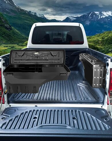SCITOO Truck Bed Storage Tool Box Fit 180° Rotating For Chevrolet Silverado 1500 2019-2022, For GMC Sierra 1500 2019-2022 Left Side Waterproof Black in Kuwait