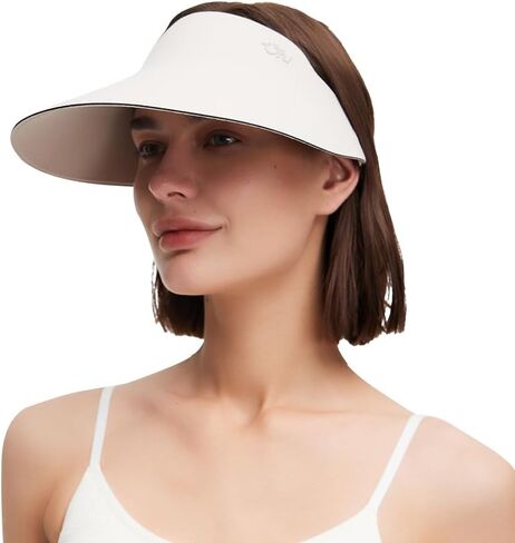 Sun Visors for Women Wide Brim Summer UV Protection Foldable Sun Hat UPF 50+ Beach Cap SNH5M133T in Kuwait