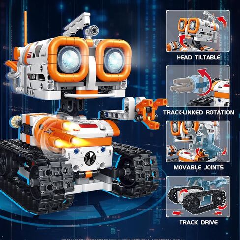 5 in 1 STEM Robotics Building Kit, 560 PCS APP/Remote Control Robot Toy Building Block Sets, Compatible with Lego Robot Control & Programming, Coding Robotic Toys Birthday Great Gifts for Boys 8-14 in Saudi Arabia