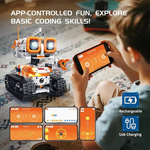 5 in 1 STEM Robotics Building Kit, 560 PCS APP/Remote Control Robot Toy Building Block Sets, Compatible with Lego Robot Control & Programming, Coding Robotic Toys Birthday Great Gifts for Boys 8-14 in Saudi Arabia