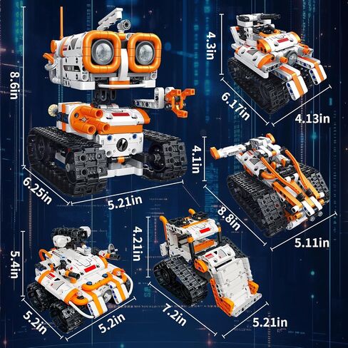 5 in 1 STEM Robotics Building Kit, 560 PCS APP/Remote Control Robot Toy Building Block Sets, Compatible with Lego Robot Control & Programming, Coding Robotic Toys Birthday Great Gifts for Boys 8-14 in Saudi Arabia