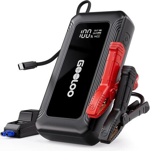 GOOLOO G7 3000A Jump Starter مع كابل مدمج، بنك طاقة محمول للشحن السريع 45 وات، صندوق قفز ليثيوم فائق الأمان 12 فولت، حزمة معززة للبطارية تصل إلى 8.5 لتر غاز أو محرك ديزل 6.0 لتر in Kuwait