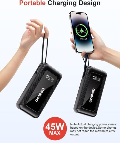 GOOLOO G7 3000A Jump Starter مع كابل مدمج، بنك طاقة محمول للشحن السريع 45 وات، صندوق قفز ليثيوم فائق الأمان 12 فولت، حزمة معززة للبطارية تصل إلى 8.5 لتر غاز أو محرك ديزل 6.0 لتر in Kuwait
